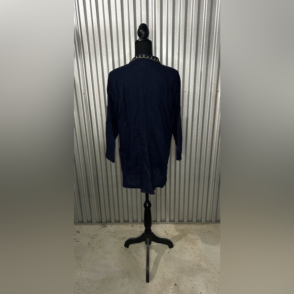 Women’s Lilly Pulitzer Blue Gold Long Sleeve Midi Bohemian Dress Designer XL - Picture 2 of 4